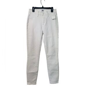 NWT Paige Denim Hoxton Ankle Skinny Jeans White Stretch Size 25 FLAWED